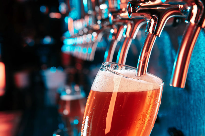 a cold beer from the tap