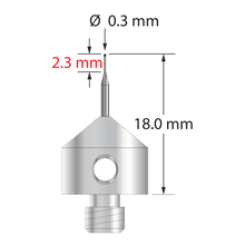 AFG-0318-SN M5 stylus with 0.3mm silicon nitride ball and stainless steel base by Q-Mark Manufacturing, Inc.