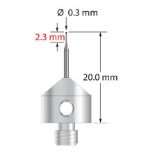 AFG-0320-SN M5 stylus with 0.3mm silicon nitride ball and tapered carbide stem, 20mm long by Q-Mark Manufacturing, Inc.