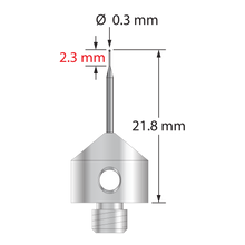 AFG-0321.8-SN M5 stylus with 0.3mm silicon nitride ball, carbide stem, and stainless steel base by Q-Mark Manufacturing, Inc.