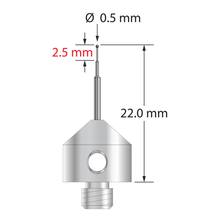 AFG-0522-C M5 stylus with 0.5mm carbide ball, stepped carbide stem, and stainless steel base by Q-Mark Manufacturing, Inc.