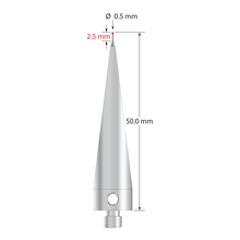 AFG-0550-04 M5 stylus with 0.5mm ruby ball, carbide stem, and tapered stainless steel base by Q-Mark Manufacturing, Inc.