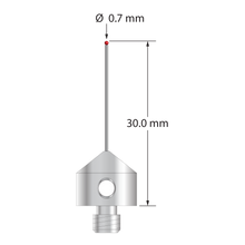 AFG-0730 M5 stylus with 0.7mm ruby ball, carbide stem, and stainless steel base, 30mm long by Q-Mark Manufacturing, Inc.