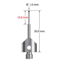 AFG-1030-2-SN M5 stylus with 1.0mm silicon nitride ball, carbide stem, and stainless steel base by Q-Mark Manufacturing, Inc.