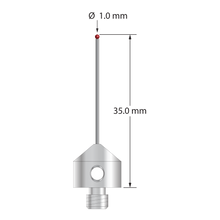 AFG-1035-DS.8 M5 stylus with 1.0mm ruby ball, carbide stem, and stainless steel base, 35.0mm long by Q-Mark Manufacturing, Inc.