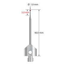 AFG-1040-L M5 stylus with 1.0mm ruby ball, tapered carbide stem, and aluminum base by Q-Mark Manufacturing, Inc.