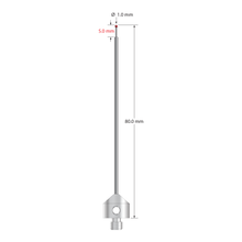 AFG-1080 M5 stylus with 1.0mm ruby ball, stepped carbide stem, and stainless steel base, 80mm long.