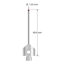 AFG-1340-L M5 stylus with 1.35mm ruby ball, carbide stem, and stainless steel base, 40mm long by Q-Mark Manufacturing, Inc.