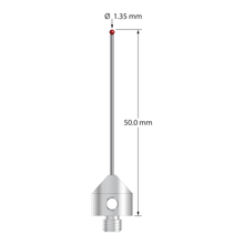 AFG-1350 M5 stylus with 1.35mm ruby ball, carbide stem, and stainless steel base, 50mm long by Q-Mark Manufacturing, Inc.