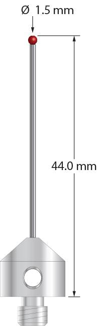 AFG-1544-DS1 M5 stylus with 1.5mm ruby ball, carbide stem, and stainless steel base, 44mm long by Q-Mark Manufacturing, Inc.
