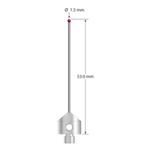 AFG-1553-DS1 M5 stylus with 1.5mm ruby ball, carbide stem, and stainless steel base, 50mm long by Q-Mark Manufacturing, Inc.