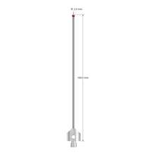 M5 stylus with 2.0 mm diameter ruby ball, 1.5 mm diameter carbide stem, and 11.0 mm diameter x 10.0 mm long stainless steel base. Overall stylus length is 100.0 mm. Stylus weight is 7.81 grams.