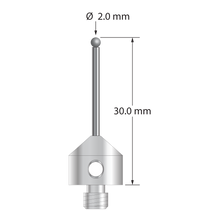 AFG-2030-D M5 stylus with 2.0mm solid diamond sphere, carbide stem, and stainless steel base, 30.0mm long by Q-Mark Manufacturing, Inc.