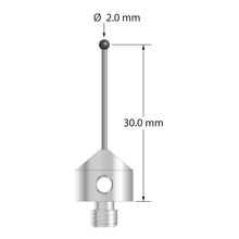AFG-2031-DS1-SN M5 stylus with 2.0mm silicon nitride ball, carbide stem, and stainless steel base by Q-Mark Manufacturing, Inc.