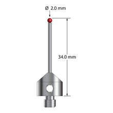 AFG-2034 M5 stylus with 2.0mm ruby ball, carbide stem, and stainless steel base, 33.0mm long by Q-Mark Manufacturing, Inc.
