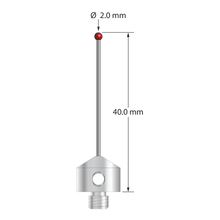 AFG-2040-DS1-9 M5 stylus with 2.0mm ruby ball, carbide stem, and stainless steel base, 40.0mm long by Q-Mark Manufacturing, Inc.