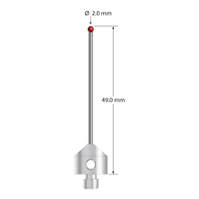 AFG-2049 M5 2.0mm ruby ball stylus with carbide stem and stainless steel base, 49.0mm long by Q-Mark Manufacturing, Inc.