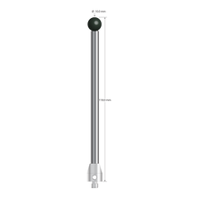 M5 stylus with 10.0 mm diameter silicon nitride ball, 6.0 mm diameter carbide stem, and 11.0 mm diameter x 13.0 mm long stainless steel base. Overall stylus length is 118.0 mm. Stylus weight is 48.94 grams.