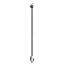 ATG-100175 M5 stylus with 10mm ruby ball, carbide stem, and stainless steel base, 175mm long.