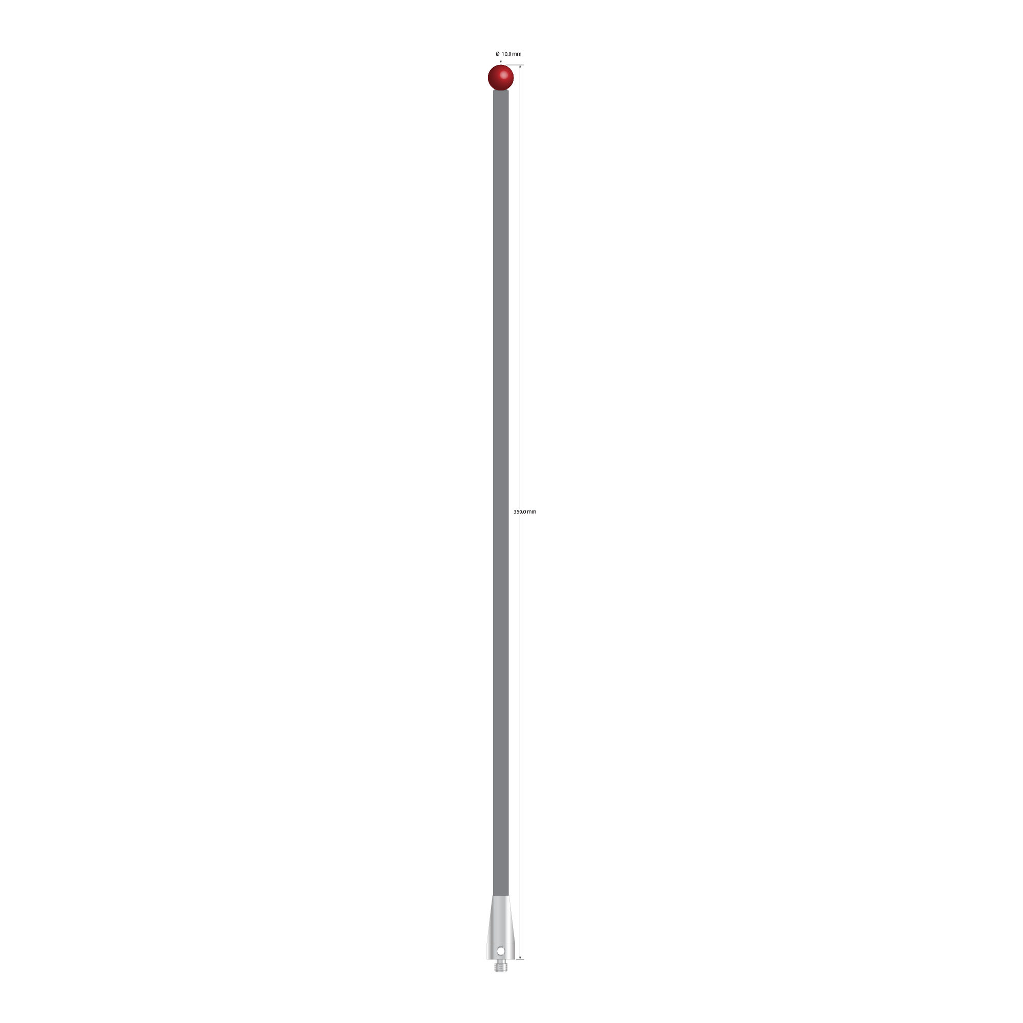 ATG-100350-TX-SN M5 stylus with 10mm silicon nitride ball, carbon fiber stem, and titanium base, 350mm long by Q-Mark Manufacturing, Inc.