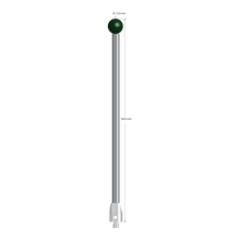 M5 stylus with 12.0 mm diameter silicon nitride ball, 6.0 mm diameter carbide stem, and 11.0 mm diameter x 15.0 mm long stainless steel base. Overall stylus length is 160.0 mm. Stylus weight is 67.24 grams. Compare to Zeiss 626105-1225-160.