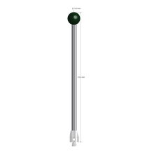M5 stylus with 15.0 mm diameter silicon nitride ball, 6.0 mm diameter carbide stem, and 11.0 mm diameter x 15.0 mm long stainless steel base. Overall stylus length is 155.0 mm. Stylus weight is 67.54 grams.