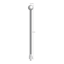 M5 stylus with 15.0 mm diameter Grade 25 ceramic ball, 6.0 mm diameter carbide stem, and 11.0 mm diameter x 15.0 mm long stainless steel base. Overall stylus length is 155.0 mm. Stylus weight is 67.54 grams.