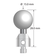 ATG-15028 M5 stylus with 15.0mm ceramic ball, carbide stem, and stainless steel base, 28.0mm long by Q-Mark Manufacturing, Inc.
