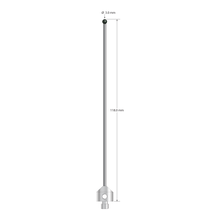 M5 stylus with 3.0 mm diameter silicon nitride ball, 2.0 mm diameter carbide stem, and 11.0 mm diameter x 10.0 mm long stainless steel base. Overall stylus length is 118.0 mm. Stylus weight is 10.54 grams.