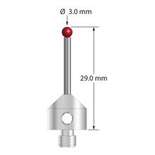 ATG-3029 M5 stylus with 3.0mm ruby ball, carbide stem, and stainless steel base, 29.0mm long by Q-Mark Manufacturing, Inc.