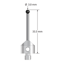 ATG-3033.5-SN M5 stylus with 3.0mm silicon nitride ball, carbide stem, and stainless steel base, 33.5mm long by Q-Mark Manufacturing, Inc.