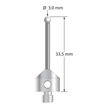 ATG-3033.5-Z M5 stylus with 3.0mm zirconia ball, carbide stem, and stainless steel base, 33.5mm long by Q-Mark Manufacturing, Inc.