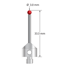 ATG-3033.5 M5 stylus with 3.0mm ruby ball, carbide stem, and stainless steel base, 33.5mm long by Q-Mark Manufacturing, Inc.