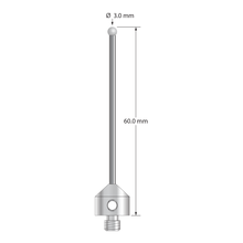 ATG-3060-D M5 stylus with 3.0mm solid diamond sphere, carbide stem, and stainless steel base, 60.0mm long by Q-Mark Manufacturing, Inc.