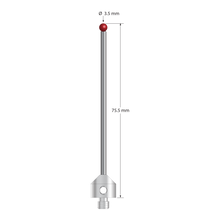 ATG-3575.5 M5 stylus with 3.5mm ruby ball, carbide stem, and stainless steel base, 75.5mm long by Q-Mark Manufacturing, Inc.