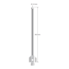 M5 stylus with 3.5 mm diameter zirconia ball, 2.5 mm diameter carbide stem, and 11.0 mm diameter x 10.0 mm long stainless steel base. Overall stylus length is 80.0 mm. Stylus weight is 10.36 grams.