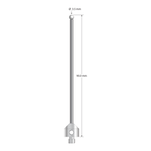 M5 stylus with 3.5 mm diameter zirconia ball, 2.5 mm diameter carbide stem, and 11.0 mm diameter x 10.0 mm long stainless steel base. Overall stylus length is 90.0 mm. Stylus weight is 11.04 grams.