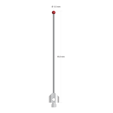 ATG-3595-DS2 M5 stylus with 3.5mm ruby ball, carbide stem, and stainless steel base, 90mm long.