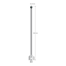 M5 stylus with 4.0 mm diameter silicon nitride ball, 2.5 mm diameter carbide stem, and 11.0 mm diameter x 10.0 mm long stainless steel base. Overall stylus length is 100.0 mm. Stylus weight is 11.74 grams. Compare to Zeiss 626115-0402-100.