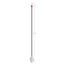 ATG-40150 M5 stylus with 4.0mm ruby ball, carbide stem, and stainless steel base, 150mm long.
