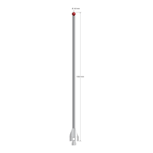 M5 stylus with 4.0 mm diameter ruby ball, 3.0 mm diameter carbide stem, and 11.0 mm diameter x 15.0 mm long stainless steel base. Overall stylus length is 150.0 mm. Stylus weight is 21.14 grams. Compare to Zeiss 626115-0400-150.