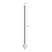 M5 stylus with 5.0 mm diameter zirconia ball, 3.5 mm diameter carbide stem, and 11.0 mm diameter x 10.0 mm long stainless steel base. Overall stylus length is 110.0 mm. Stylus weight is 19.20 grams.