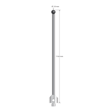 M5 stylus with 5.0 mm diameter silicon nitride ball, 3.5 mm diameter carbide stem, and 11.0 mm diameter x 10.0 mm long stainless steel base. Overall stylus length is 114.0 mm. Stylus weight is 19.75 grams. Compare to Zeiss 626105-0515-114.