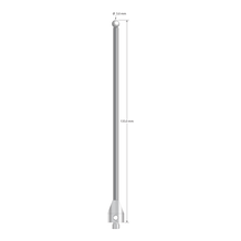 M5 stylus with 5.0 mm diameter zirconia ball, 3.5 mm diameter carbide stem, and 11.0 mm diameter x 15.0 mm long stainless steel base. Overall stylus length is 135.0 mm. Stylus weight is 24.49 grams.