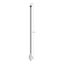 M5 stylus with 5.0 mm diameter silicon nitride ball, 3.5 mm diameter carbide stem, and 11.0 mm diameter x 15.0 mm long stainless steel base. Overall stylus length is 140.0 mm. Stylus weight is 25.18 grams.
