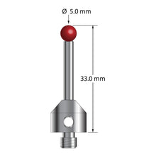 ATG-5033-DS3 M5 5.0mm silicon nitride stylus with carbide stem and stainless steel base, 33.0mm long by Q-Mark Manufacturing, Inc.