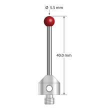 ATG-5540 M5 stylus with 5.5mm ruby ball, carbide stem, and stainless steel base, 40mm long by Q-Mark Manufacturing, Inc.