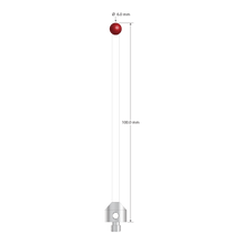 M5 stylus with 6.0 mm diameter ruby ball, 3.5 mm diameter ceramic stem, and 11.0 mm diameter x 10.0 mm long anodized aluminum base. Overall stylus length is 100.0 mm. Stylus weight is 5.57 grams.