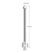 M5 stylus with 6.0 mm diameter zirconia ball, 3.5 mm diameter carbide stem, and 11.0 mm diameter x 10.0 mm long stainless steel base. Overall stylus length is 70.0 mm. Stylus weight is 14.54 grams.