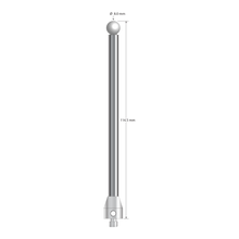 M5 stylus with 8.0 mm diameter silicon nitride ball, 6.0 mm diameter carbide stem, and 11.0 mm diameter x 13.0 mm long stainless steel base. Overall stylus length is 114.5 mm. Stylus weight is 47.07 grams.